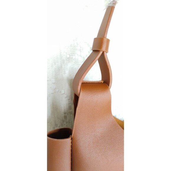 Neiman Marcus Tote Bag Large Brown Tan Faux Leather Suede Lined Purse NEW 15” - Picture 5 of 16